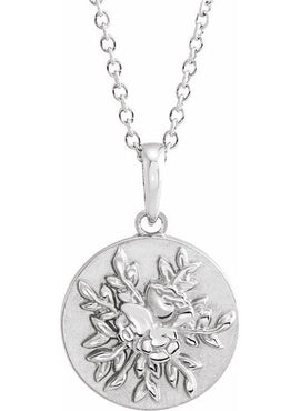 Sterling Silver Floral Pendant