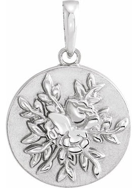 Sterling Silver Floral Pendant