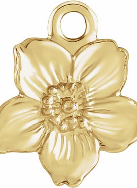 14K Yellow Gold 20 Gauge Flower Stamping with External Undrilled Eyelet