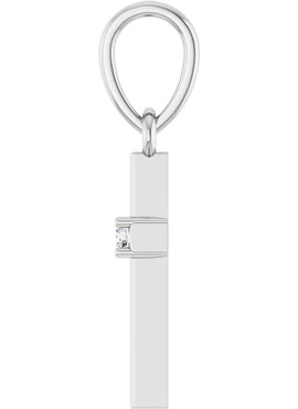 14K Yellow Gold .015 CT Natural Diamond Cross Pendant