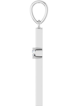 14K Yellow Gold .015 CT Natural Diamond Cross Pendant
