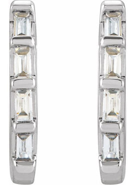 14K Yellow Gold 1/10 CTW Natural Diamond Huggie Earrings