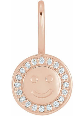 Platinum .04 CTW Natural Diamond Smiley Face Charm/Pendant