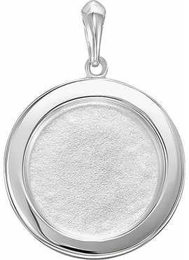 Sterling Silver 21.37x15 mm Beaded Disc Pendant