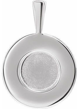 Platinum Natural Turquoise Engravable Halo-Style Pendant