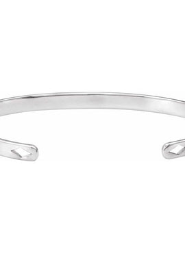 14K Yellow Gold Engravable Pierced Diamond Cuff 7