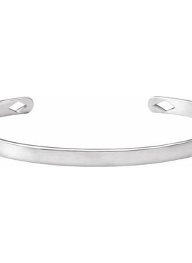 14K Yellow Gold Engravable Pierced Diamond Cuff 7