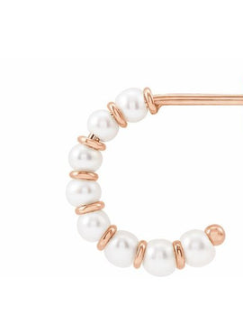 14K Yellow Gold Cultured White Freshwater Pearl 14.9 mm Hoop Earrings