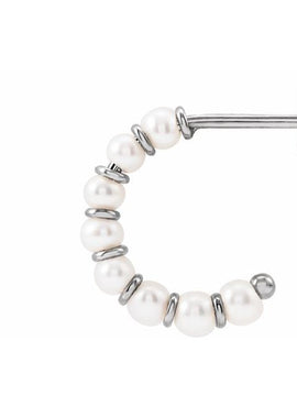 14K Yellow Gold Cultured White Freshwater Pearl 14.9 mm Hoop Earrings
