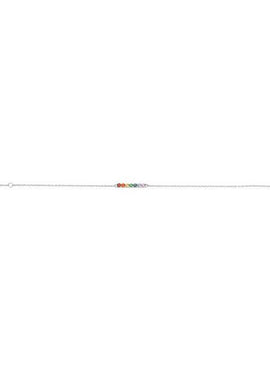 14K Rose Gold Natural Multi-Gemstone Bar 6 1/2-7 1/2