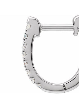 14K Yellow Gold 1/8 CTW Natural Diamond Hoop Earrings
