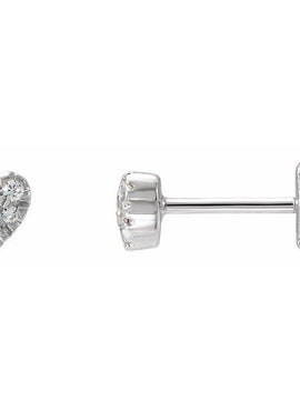 14K Yellow Gold 1/10 CTW Natural Diamond Heart Earrings