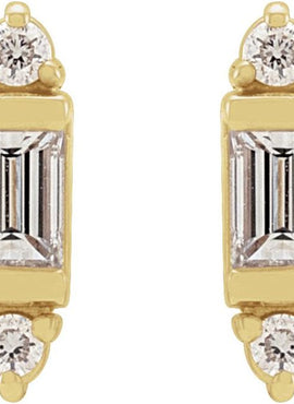Sterling Silver 1/10 CTW Natural Diamond Earrings