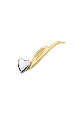 10K Yellow/White Gold Left Heart Ear Climber