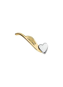 10K Yellow/White Gold Left Heart Ear Climber
