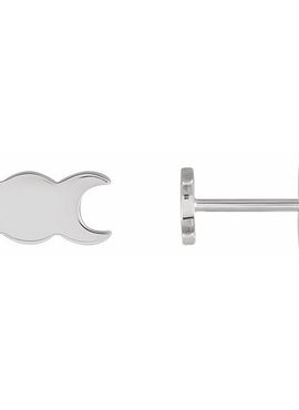 Platinum Petite Triple Goddess Earrings