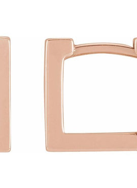 Sterling Silver Square Hinged 10 mm Huggie Hoop Earrings
