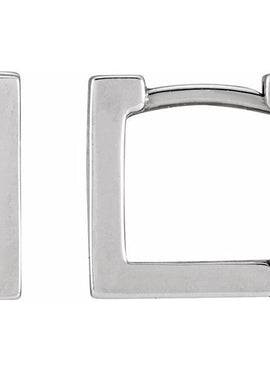 Sterling Silver Square Hinged 10 mm Huggie Hoop Earrings