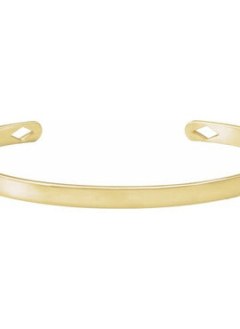 14K Yellow Gold Engravable Pierced Diamond Cuff 7