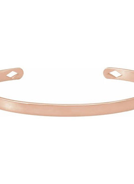 14K Yellow Gold Engravable Pierced Diamond Cuff 7