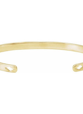 14K Yellow Gold Engravable Pierced Diamond Cuff 7
