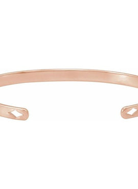 14K Yellow Gold Engravable Pierced Diamond Cuff 7