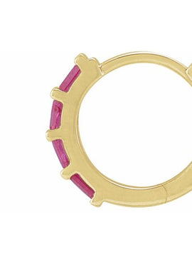 14K Yellow Gold 1/10 CTW Natural Diamond Huggie Earrings