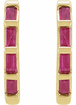14K Yellow Gold 1/10 CTW Natural Diamond Huggie Earrings