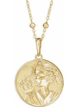 Platinum 21.9x14.9 mm Artemis Coin Pendant