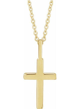 14K White Gold Knife-Edge Cross Charm/Pendant