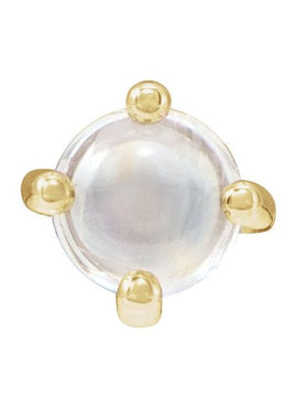 14K White Gold Natural White Opal Cabochon Pendant