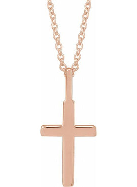 14K White Gold Knife-Edge Cross Charm/Pendant