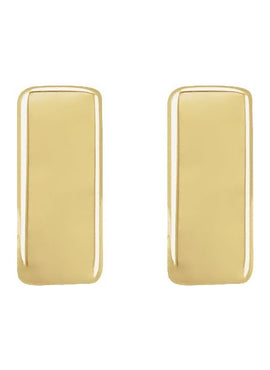 14K White Gold Bar Earrings