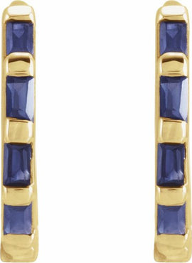 14K Yellow Gold 1/10 CTW Natural Diamond Huggie Earrings