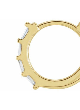 14K Yellow Gold 1/10 CTW Natural Diamond Huggie Earrings