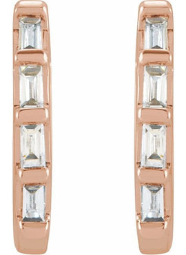 14K Yellow Gold 1/10 CTW Natural Diamond Huggie Earrings