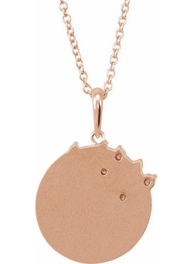 14K Rose Gold 1/8 CTW Natural Diamond Engravable Family Tree Pendant