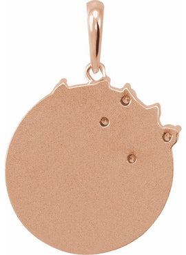 14K Rose Gold 1/8 CTW Natural Diamond Engravable Family Tree Pendant