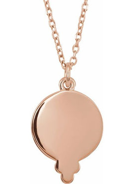 14K White Gold Beaded Disc 16-18