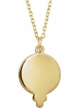 14K White Gold Beaded Disc 16-18