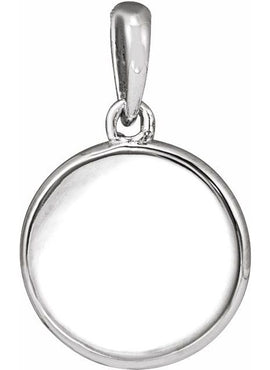 14K White Gold .005 CT Natural Diamond Engravable Pendant