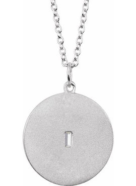 14K White Gold .08 CT Natural Diamond Disc 16-18