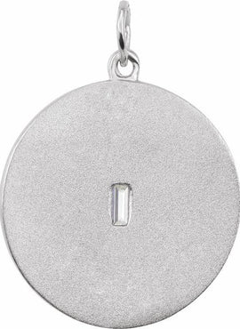 14K White Gold .08 CT Natural Diamond Disc 16-18