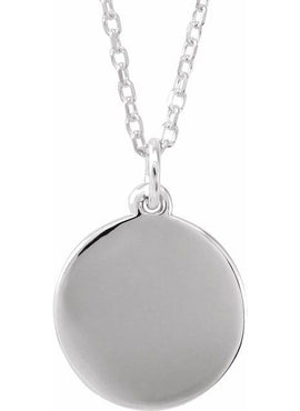 14K White Gold Star Disc Pendant
