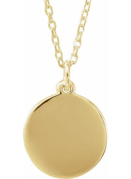 14K White Gold Star Disc Pendant