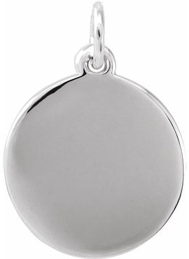 14K White Gold Star Disc Pendant