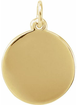 14K White Gold Star Disc Pendant