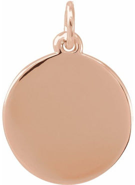 14K White Gold Star Disc Pendant