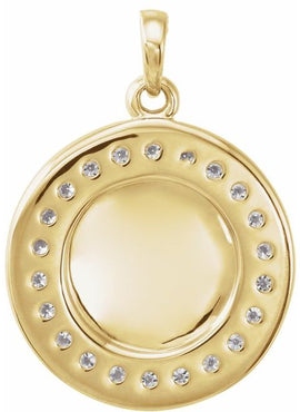 14K White Gold 1/5 CTW Natural Diamond Engravable 16-18