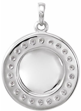 14K White Gold 1/5 CTW Natural Diamond Engravable 16-18